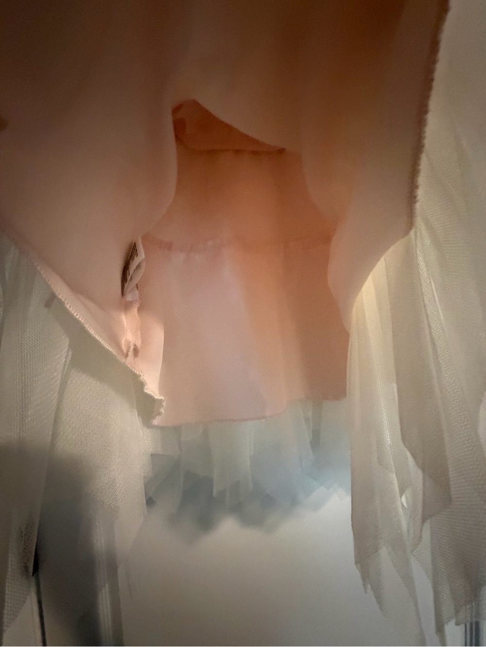Tag On -4T Girls Creamy White Tulle Dress with Gold Embellished Waist - Picture 7 of 9